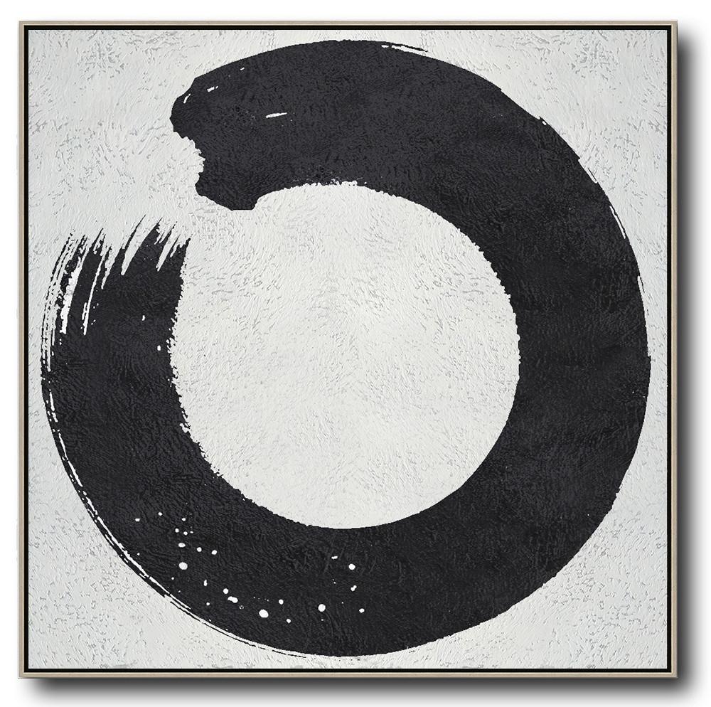 Minimal Black and White Painting #MN15A - Click Image to Close